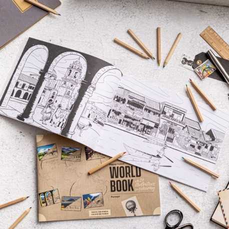 100% Papier Recyclé - Livre de Coloriage de Voyage